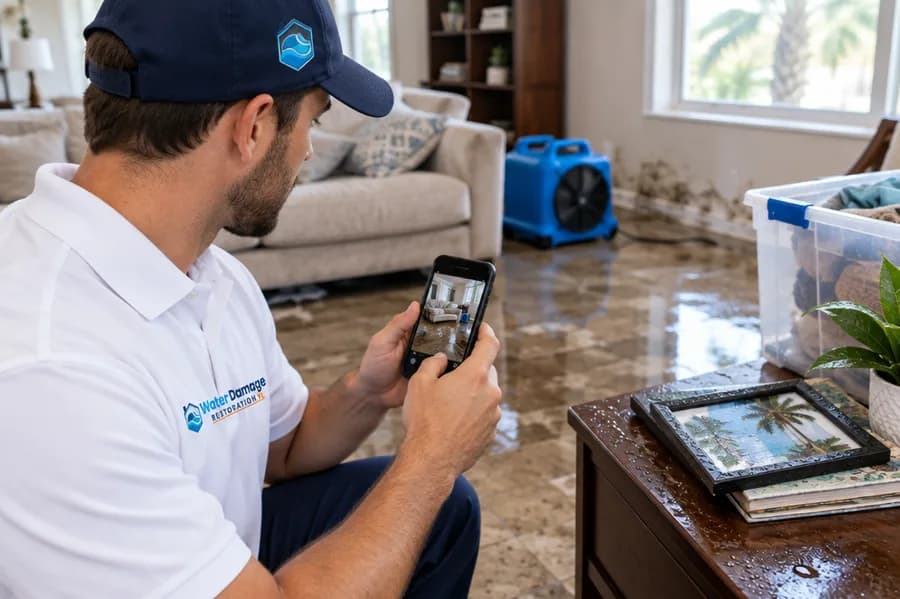 Protect your belongings and document the damage