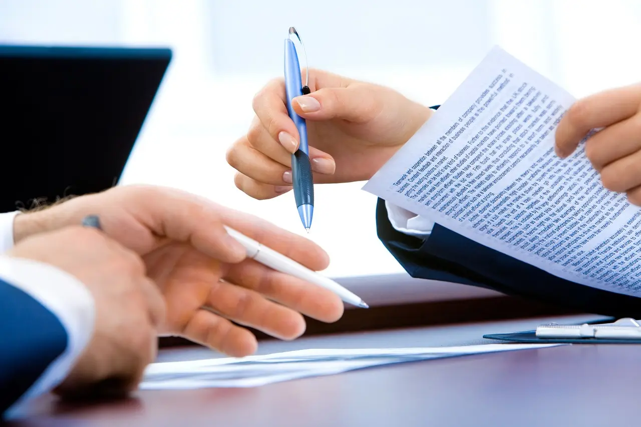 Insurance documents paperwork signing