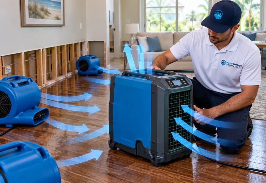 Dehumidification works with air movers