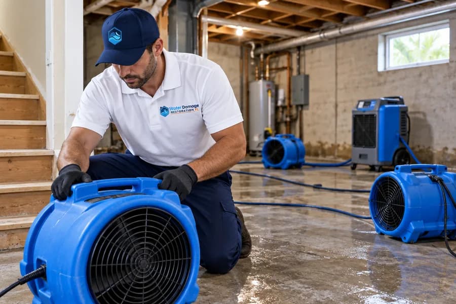 Drying an enclosed basement thoroughly