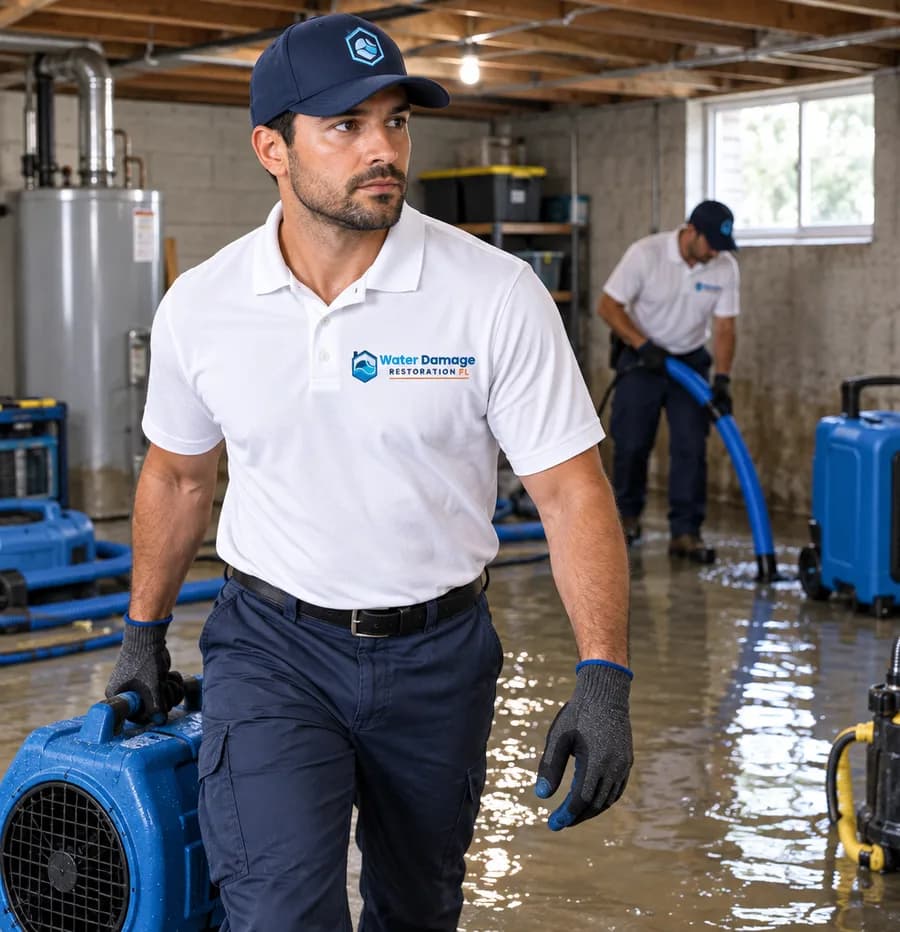 Safety first in a flooded basement