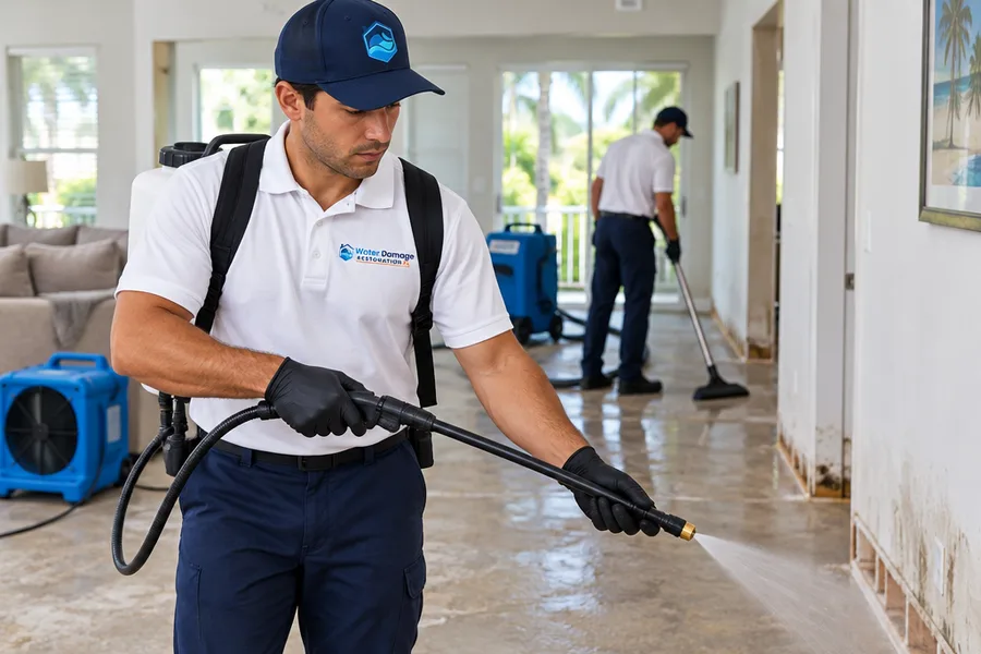 Sanitizing after the water is gone
