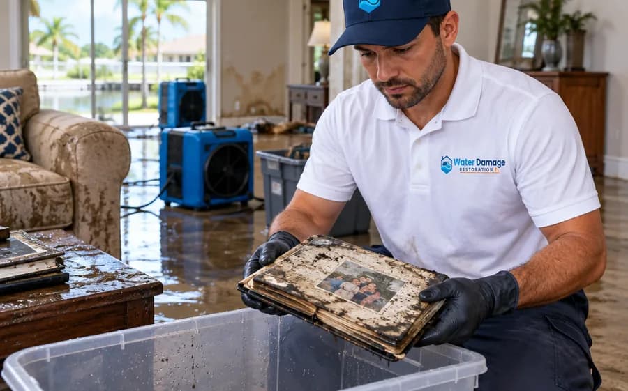 Salvaging belongings after a flood