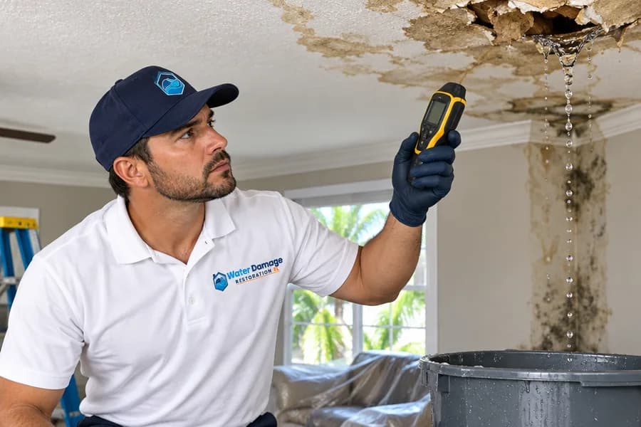 How roof leaks damage the interior