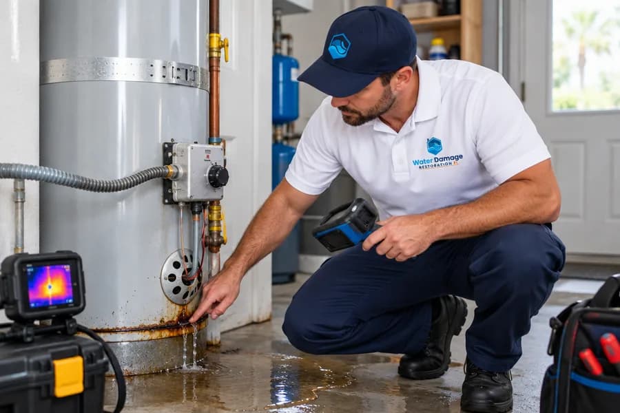 Where water heater leaks spread