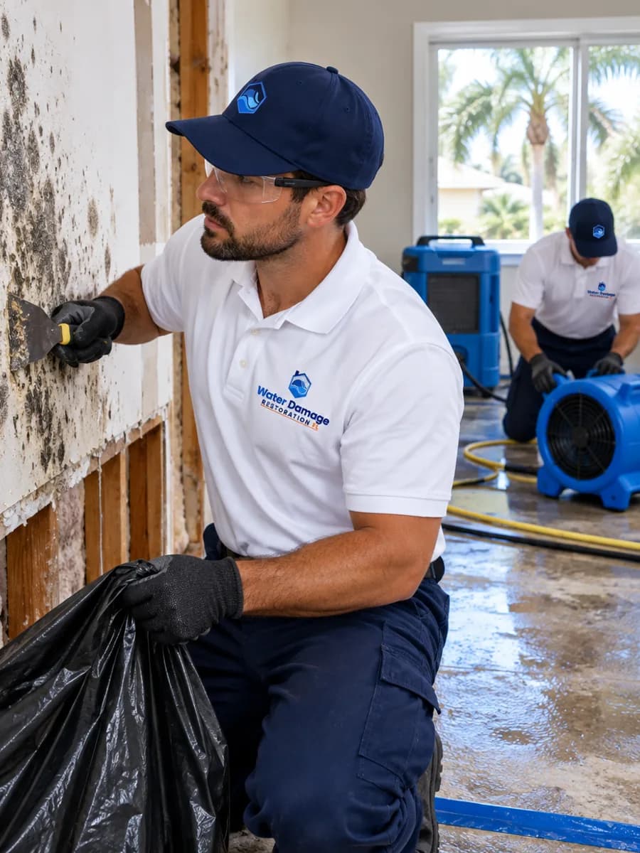 Removing mold and drying together