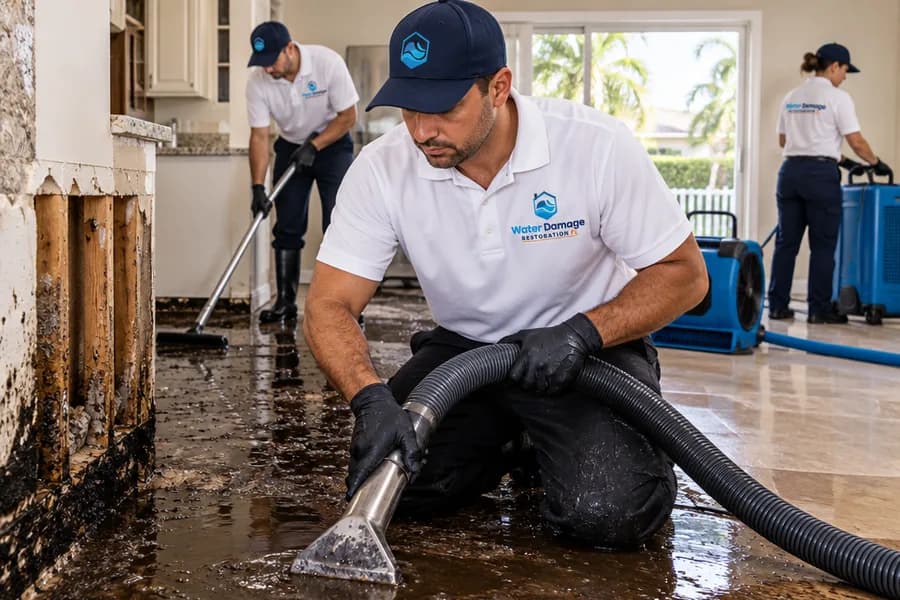 Sewage (black water) vs. clean-water cleanup