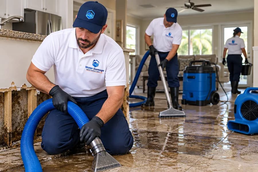 What sewage cleanup involves