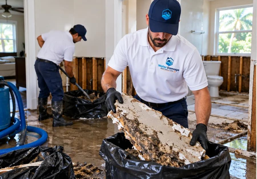 What has to be removed after a sewage backup